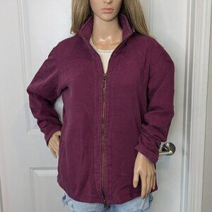 Columbia Sportswear Jacket Women's XL Wine Fleece Full-Zip Long Sleeve Soft Coat